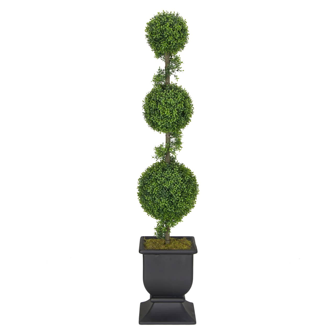 5ft. Topiary Triple Ball Boxwood Artificial Tree in Decorative Urn